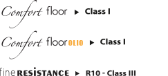 Comfort Floor Class I - Comfort Floor OLIO Class I - Fine Resistance R10 Class III